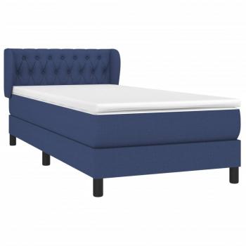 Boxspringbett mit Matratze Blau 90x200 cm Stoff