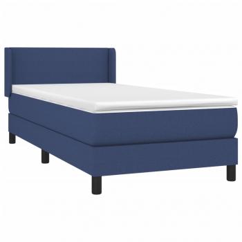 Boxspringbett mit Matratze Blau 100x200 cm Stoff