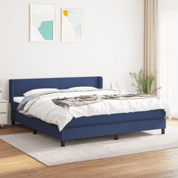 ARDEBO.de - Boxspringbett mit Matratze Blau 180x200 cm Stoff