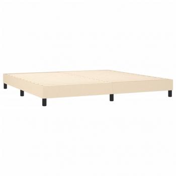 Boxspringbett mit Matratze Creme 200x200 cm Stoff