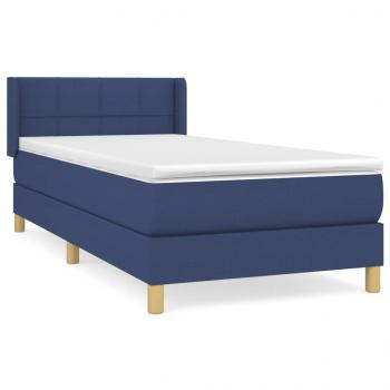 ARDEBO.de - Boxspringbett mit Matratze Blau 90x190 cm Stoff