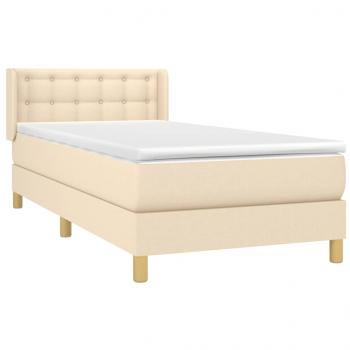 Boxspringbett mit Matratze Creme 100x200 cm Stoff