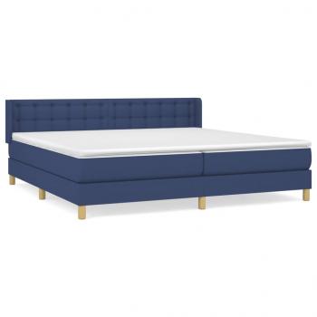 Boxspringbett mit Matratze Blau 160x200 cm Stoff