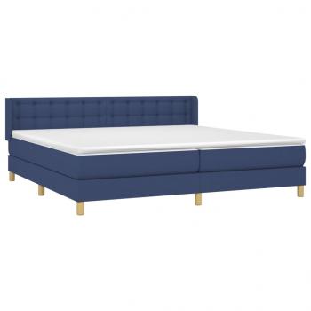 Boxspringbett mit Matratze Blau 160x200 cm Stoff