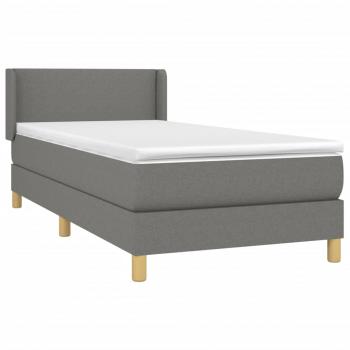 Boxspringbett mit Matratze Dunkelgrau 100x200 cm Stoff