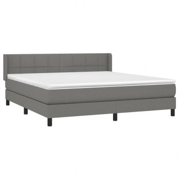 Boxspringbett mit Matratze Dunkelgrau 160x200 cm Stoff