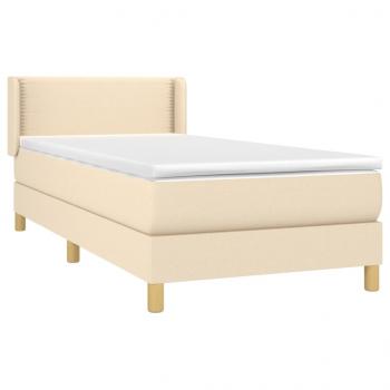 Boxspringbett mit Matratze Creme 100x200 cm Stoff