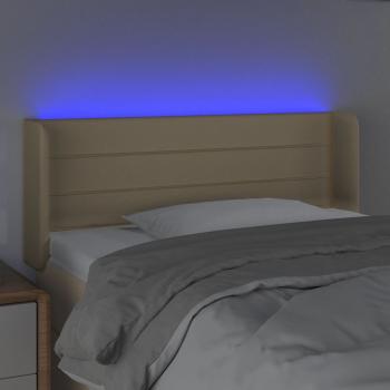 LED Kopfteil Creme 83x16x78/88 cm Stoff