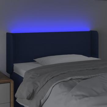 LED Kopfteil Blau 103x16x78/88 cm Stoff