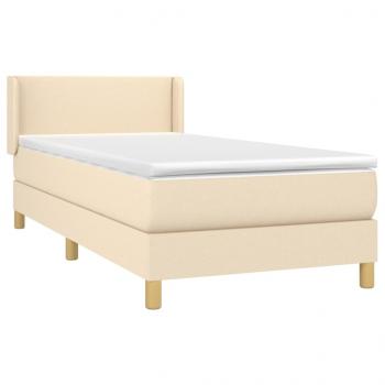 Boxspringbett mit Matratze Creme 90x190 cm Stoff