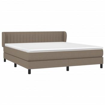 Boxspringbett mit Matratze Taupe 180x200 cm Stoff