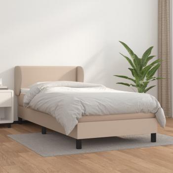 ARDEBO.de - Boxspringbett mit Matratze Cappuccino-Braun 90x200cm Kunstleder