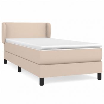 Boxspringbett mit Matratze Cappuccino-Braun 90x200cm Kunstleder