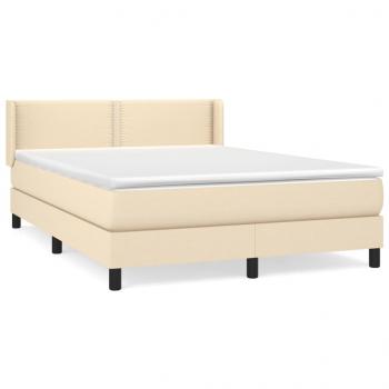 Boxspringbett mit Matratze Creme 140x200 cm Stoff