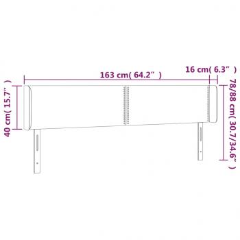 LED Kopfteil Dunkelgrau 163x16x78/88 cm Stoff