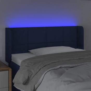 LED Kopfteil Blau 103x16x78/88 cm Stoff