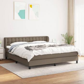 ARDEBO.de - Boxspringbett mit Matratze Taupe 160x200 cm Stoff