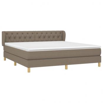 Boxspringbett mit Matratze Taupe 160x200 cm Stoff