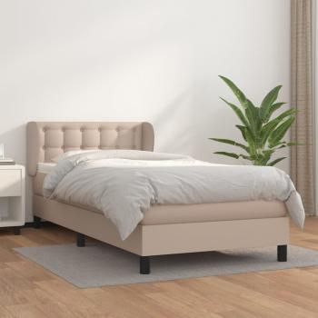 ARDEBO.de - Boxspringbett mit Matratze Cappuccino-Braun 80x200cm Kunstleder