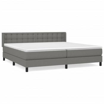 Boxspringbett mit Matratze Dunkelgrau 200x200 cm Stoff