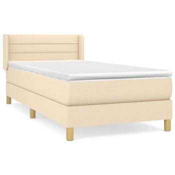 Boxspringbett mit Matratze Creme 100x200 cm Stoff