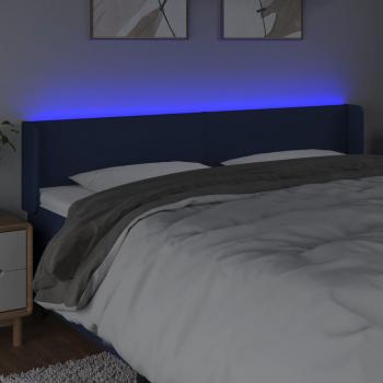 LED Kopfteil Blau 163x16x78/88 cm Stoff