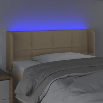 LED Kopfteil Creme 93x16x78/88 cm Stoff