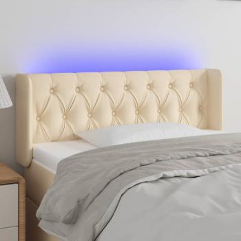 ARDEBO.de - LED Kopfteil Creme 103x16x78/88 cm Stoff