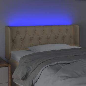 LED Kopfteil Creme 103x16x78/88 cm Stoff