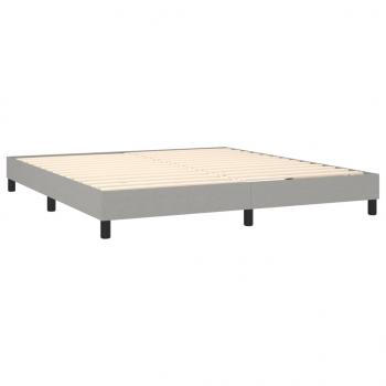 Boxspringbett mit Matratze Hellgrau 180x200 cm Stoff