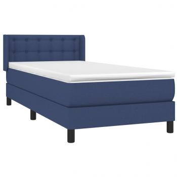 Boxspringbett mit Matratze Blau 90x190 cm Stoff