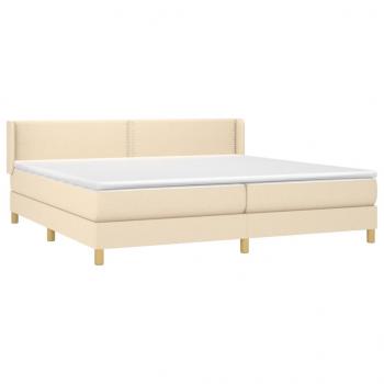 Boxspringbett mit Matratze Creme 200x200 cm Stoff