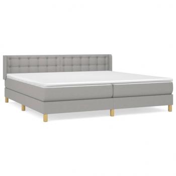 Boxspringbett mit Matratze Hellgrau 160x200 cm Stoff