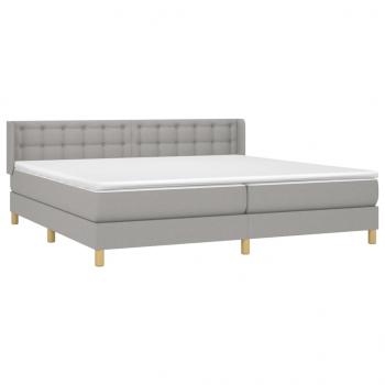 Boxspringbett mit Matratze Hellgrau 160x200 cm Stoff