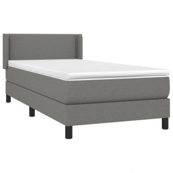 Boxspringbett mit Matratze Dunkelgrau 90x200 cm Stoff