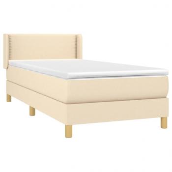 Boxspringbett mit Matratze Creme 90x200 cm Stoff