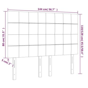 Kopfteile 4 Stk. Dunkelbraun 72x5x78/88 cm Stoff