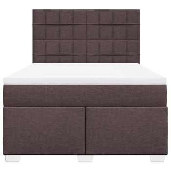 Boxspringbett mit Matratze Dunkelbraun 140x200 cm Stoff