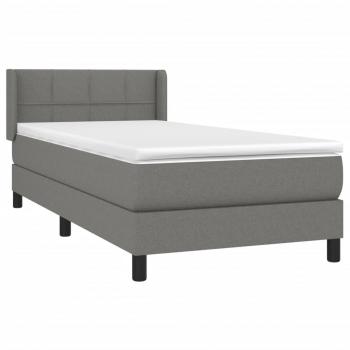 Boxspringbett mit Matratze Dunkelgrau 90x190 cm Stoff