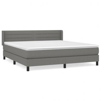 Boxspringbett mit Matratze Dunkelgrau 160x200 cm Stoff