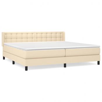 Boxspringbett mit Matratze Creme 200x200 cm Stoff