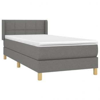 Boxspringbett mit Matratze Dunkelgrau 90x200 cm Stoff