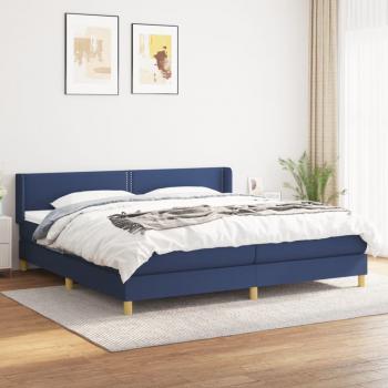 ARDEBO.de - Boxspringbett mit Matratze Blau 200x200 cm Stoff