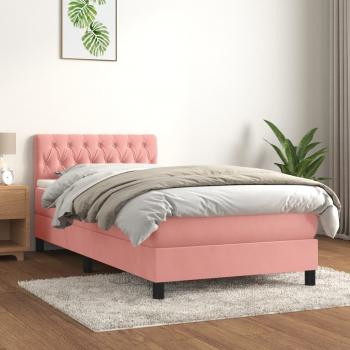 ARDEBO.de - Boxspringbett mit Matratze Rosa 90x200 cm Samt