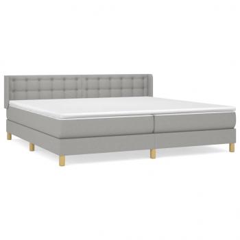 Boxspringbett mit Matratze Hellgrau 180x200 cm Stoff