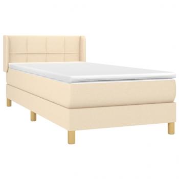 Boxspringbett mit Matratze Creme 100x200 cm Stoff