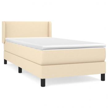 Boxspringbett mit Matratze Creme 90x190 cm Stoff