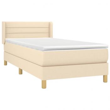 Boxspringbett mit Matratze Creme 90x190 cm Stoff