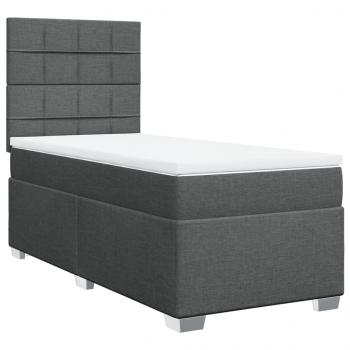 Boxspringbett mit Matratze Dunkelgrau 90x190 cm Stoff