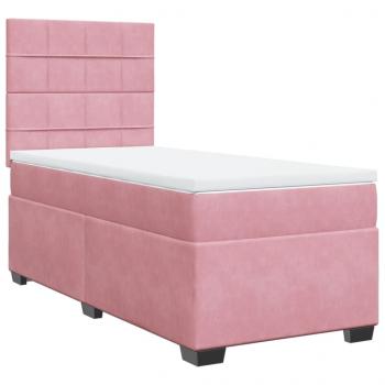 Boxspringbett mit Matratze Rosa 80x200 cm Samt